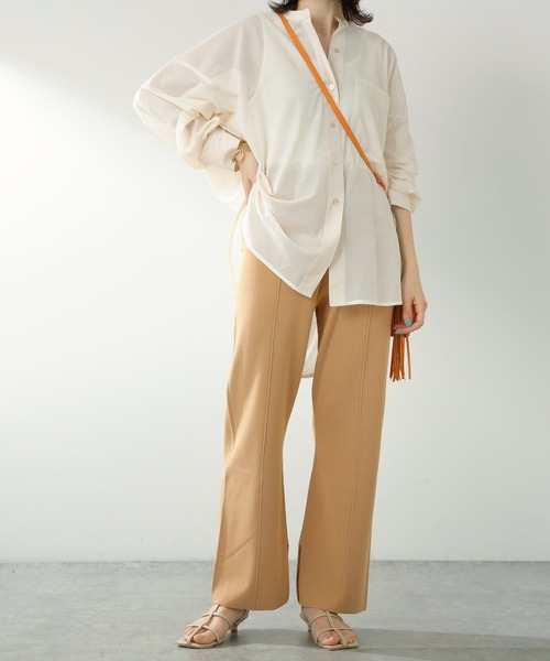 COLLAGE GALLARDAGALANTE（コラージュガリャルダガランテ）の「スリットニットパンツ/セットアップ可（その他パンツ・レディース・チャコールグレー/ベージュ・FREE）」の16枚目の写真