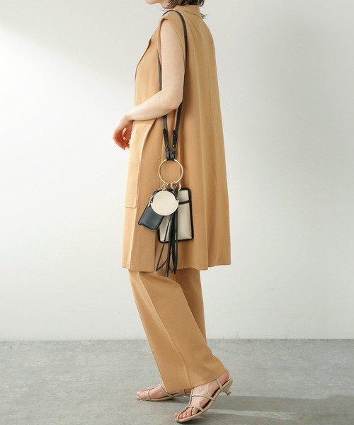 COLLAGE GALLARDAGALANTE（コラージュガリャルダガランテ）の「スリットニットパンツ/セットアップ可（その他パンツ・レディース・チャコールグレー/ベージュ・FREE）」の21枚目の写真