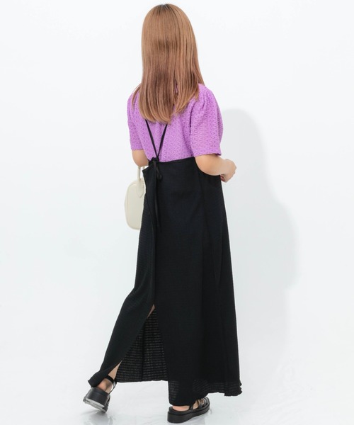 nemne store（ネンネストア）の「フクレジャガード配色キャミワンピース（ワンピース・レディース・ブラック/ベージュ/オフホワイト・フリー）」の13枚目の写真