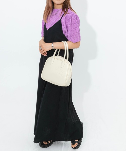 nemne store（ネンネストア）の「フクレジャガード配色キャミワンピース（ワンピース・レディース・ブラック/ベージュ/オフホワイト・フリー）」の16枚目の写真