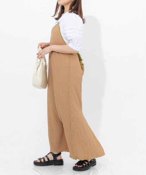 nemne store（ネンネストア）の「フクレジャガード配色キャミワンピース（ワンピース・レディース・ブラック/ベージュ/オフホワイト・フリー）」の19枚目の写真