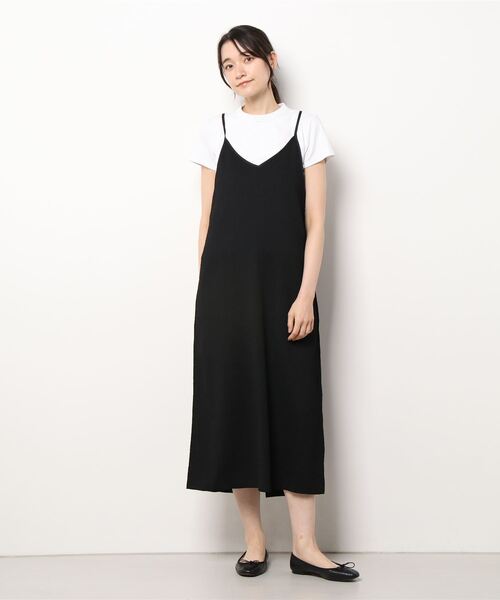 nemne store（ネンネストア）の「フクレジャガード配色キャミワンピース（ワンピース・レディース・ブラック/ベージュ/オフホワイト・フリー）」の8枚目の写真