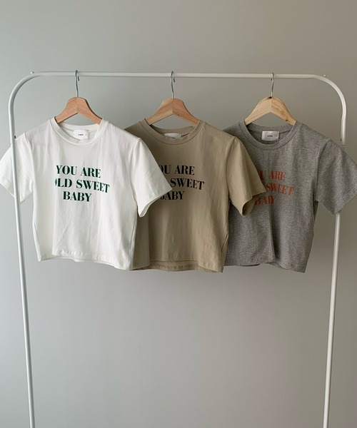 LE MORE(リモア)の「チビレタリングTEE(Tシャツ/カットソー・レディース・ホワイト/ベージュ/グレー・FREE)」の7枚目の写真