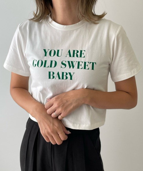 LE MORE(リモア)の「チビレタリングTEE(Tシャツ/カットソー・レディース・ホワイト/ベージュ/グレー・FREE)」の12枚目の写真