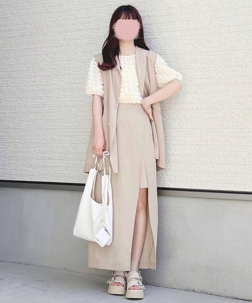 toucher du brise(トゥシェドブリーズ)の「【yuririnコラボ】フレンチスリーブテーラード ベスト(ベスト・レディース・ブラック/ピンク/ベージュ・S/M)」の16枚目の写真