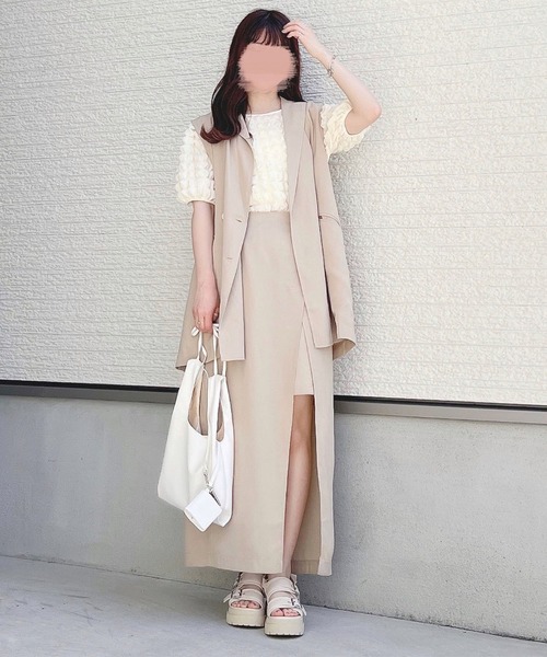 toucher du brise(トゥシェドブリーズ)の「【yuririnコラボ】フレンチスリーブテーラード ベスト(ベスト・レディース・ブラック/ピンク/ベージュ・S/M)」の17枚目の写真