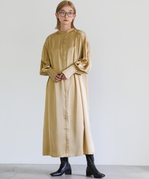 select MOCA | スタンドカラービンテージサテンシャツワンピース(シャツワンピース)