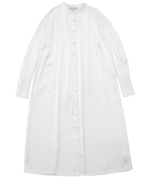 select MOCA(セレクトモカ)の「スタンドカラービンテージサテンシャツワンピース(シャツワンピース・レディース・ベージュ/オフホワイト・FREE)」の19枚目の写真