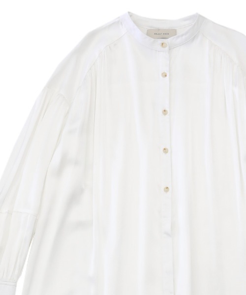 select MOCA(セレクトモカ)の「スタンドカラービンテージサテンシャツワンピース(シャツワンピース・レディース・ベージュ/オフホワイト・FREE)」の16枚目の写真