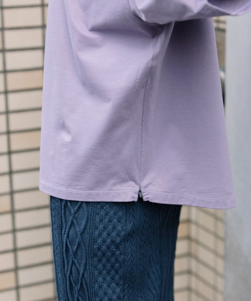 Munich(ミューニック)の「プレミアムコットンジャージサイドジッププルオーバー(Tシャツ/カットソー・レディース・ホワイト/ブラック/パープル/ブラウン・FREE)」の15枚目の写真