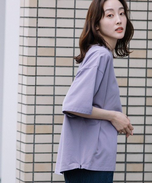 Munich(ミューニック)の「プレミアムコットンジャージサイドジッププルオーバー(Tシャツ/カットソー・レディース・ホワイト/ブラック/パープル/ブラウン・FREE)」の9枚目の写真