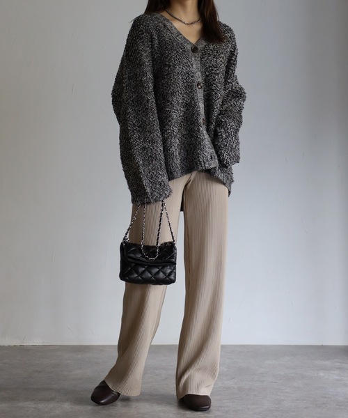 sakishimatokyo(サキシマトーキョー)の「ループ編みカーディガン(カーディガン/ボレロ・レディース・ブラック/オレンジ/アイボリー/モカ・FREE)」の5枚目の写真