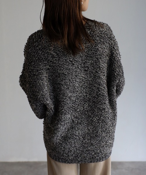 sakishimatokyo(サキシマトーキョー)の「ループ編みカーディガン(カーディガン/ボレロ・レディース・ブラック/オレンジ/アイボリー/モカ・FREE)」の10枚目の写真