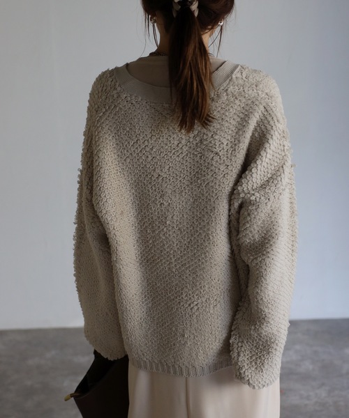 sakishimatokyo(サキシマトーキョー)の「ループ編みカーディガン(カーディガン/ボレロ・レディース・ブラック/オレンジ/アイボリー/モカ・FREE)」の17枚目の写真