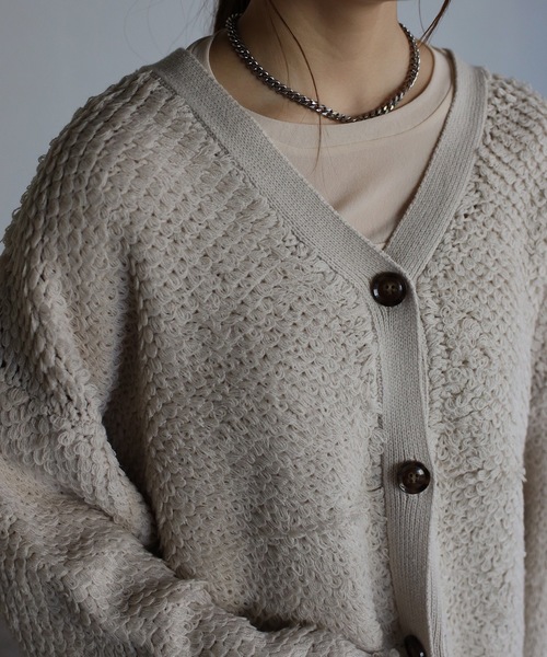 sakishimatokyo(サキシマトーキョー)の「ループ編みカーディガン(カーディガン/ボレロ・レディース・ブラック/オレンジ/アイボリー/モカ・FREE)」の18枚目の写真