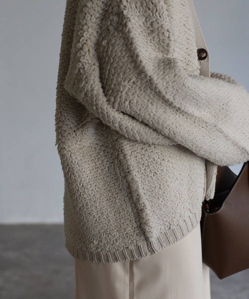 sakishimatokyo(サキシマトーキョー)の「ループ編みカーディガン(カーディガン/ボレロ・レディース・ブラック/オレンジ/アイボリー/モカ・FREE)」の20枚目の写真