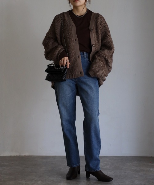 sakishimatokyo(サキシマトーキョー)の「ループ編みカーディガン(カーディガン/ボレロ・レディース・ブラック/オレンジ/アイボリー/モカ・FREE)」の22枚目の写真