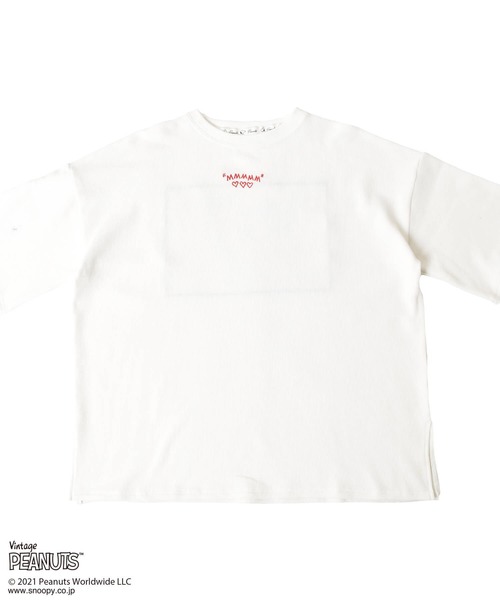 POPPINS(ポピンズ)の「【PEANUTS(ピーナッツ)】スヌーピー&ルーシー/バックプリントワッフルTシャツ A(POPPINS)(Tシャツ/カットソー・レディース・ブラウン/ホワイト・FREE)」の3枚目の写真