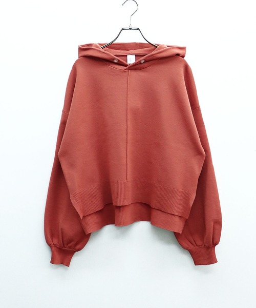 HER CLOSET（ハークローゼット）の「【shemoshelly】【WEB限定】ダンボールニットフーディーパーカー（パーカー・レディース・チャコールグレー/ライトグレー/ライトブルー/ブラック/ダークブラウン/グリーン/グレイッシュベージュ/テラコッタ・M）」の20枚目の写真