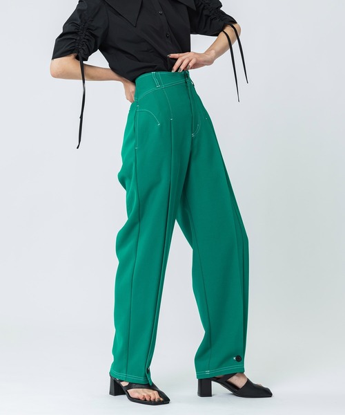 UNITED TOKYO(ユナイテッドトウキョウ)の「カットステッチパンツ(その他パンツ・レディース・ブラック/グリーン・1/2)」の15枚目の写真