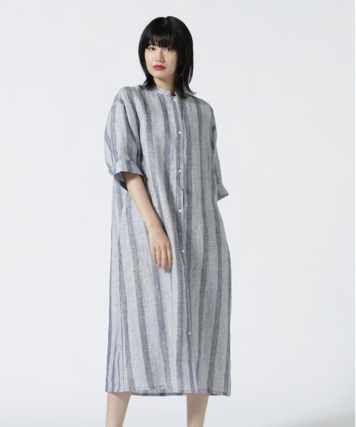 MANASTASH(マナスタッシュ)の「MANASTASH/マナスタッシュ 袖タックシャツワンピース(シャツワンピース・レディース・ネイビー・F)」の5枚目の写真