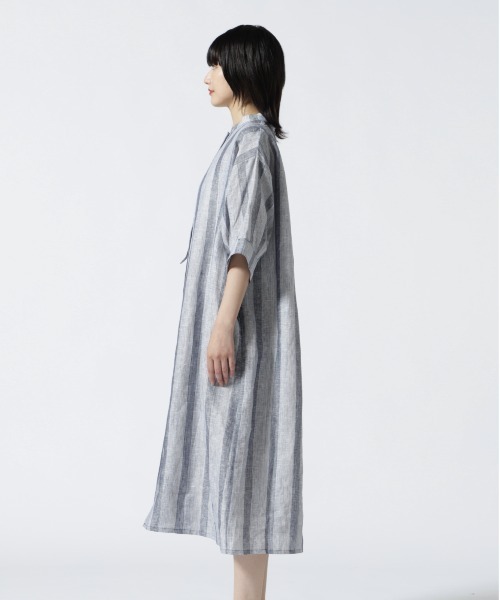 MANASTASH(マナスタッシュ)の「MANASTASH/マナスタッシュ 袖タックシャツワンピース(シャツワンピース・レディース・ネイビー・F)」の7枚目の写真