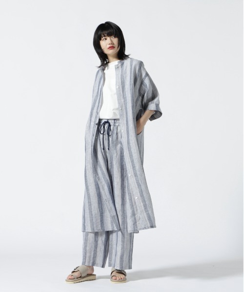 MANASTASH(マナスタッシュ)の「MANASTASH/マナスタッシュ 袖タックシャツワンピース(シャツワンピース・レディース・ネイビー・F)」の9枚目の写真
