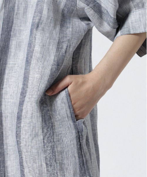 MANASTASH(マナスタッシュ)の「MANASTASH/マナスタッシュ 袖タックシャツワンピース(シャツワンピース・レディース・ネイビー・F)」の12枚目の写真