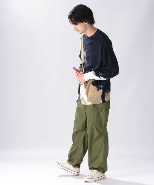 niko and...（ニコアンド）の「ペイント風ニットプルオーバー（ニット/セーター・メンズ・ブラック/オレンジ/ネイビー・MEDIUM/LARGE）」の10枚目の写真