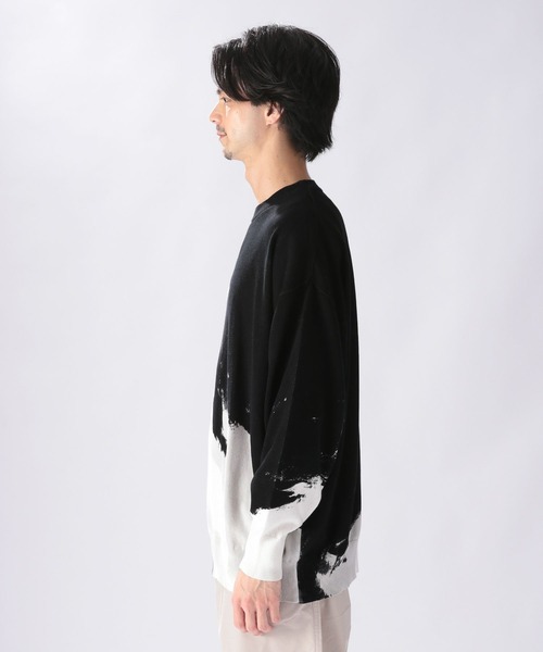 niko and...（ニコアンド）の「ペイント風ニットプルオーバー（ニット/セーター・メンズ・ブラック/オレンジ/ネイビー・MEDIUM/LARGE）」の13枚目の写真