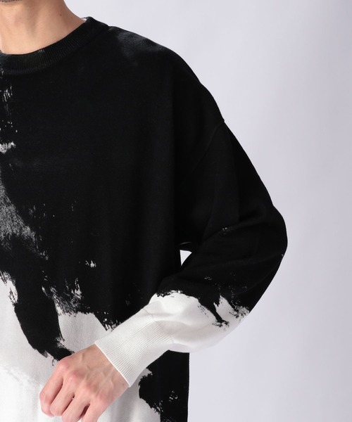 niko and...（ニコアンド）の「ペイント風ニットプルオーバー（ニット/セーター・メンズ・ブラック/オレンジ/ネイビー・MEDIUM/LARGE）」の16枚目の写真