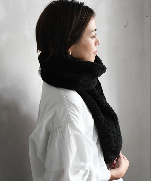 Johnbull（ジョンブル）の「フリースマフラー（マフラー・メンズ・チャコールグレー/ブラック/ピンク/ナチュラル・FREE）」の18枚目の写真