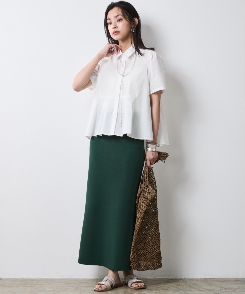 CHIC STYLE(シックスタイル)の「ニットロングタイトスカート <大きいサイズ有>シックスタイル(スカート・レディース・グリーン/ブラック/オフホワイト/サンドベージュ・4L/8L/M/3L/6L/5L/L/LL)」の20枚目の写真