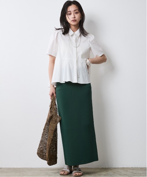 CHIC STYLE(シックスタイル)の「ニットロングタイトスカート <大きいサイズ有>シックスタイル(スカート・レディース・グリーン/ブラック/オフホワイト/サンドベージュ・4L/8L/M/3L/6L/5L/L/LL)」の22枚目の写真