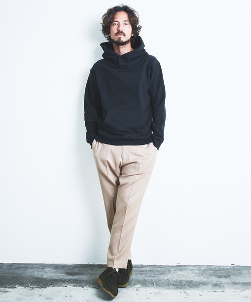 Magine(マージン)の「BACK BRASHED URAKE STAND HOOD SNAP PARKA:裏毛裏起毛 スタンドフード スナップ パーカ(パーカー・メンズ・ブラック/ネイビー/グレー/グレイッシュベージュ・44/46/48)」の5枚目の写真