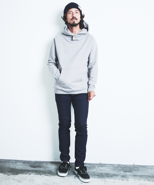 Magine(マージン)の「BACK BRASHED URAKE STAND HOOD SNAP PARKA:裏毛裏起毛 スタンドフード スナップ パーカ(パーカー・メンズ・ブラック/ネイビー/グレー/グレイッシュベージュ・44/46/48)」の6枚目の写真