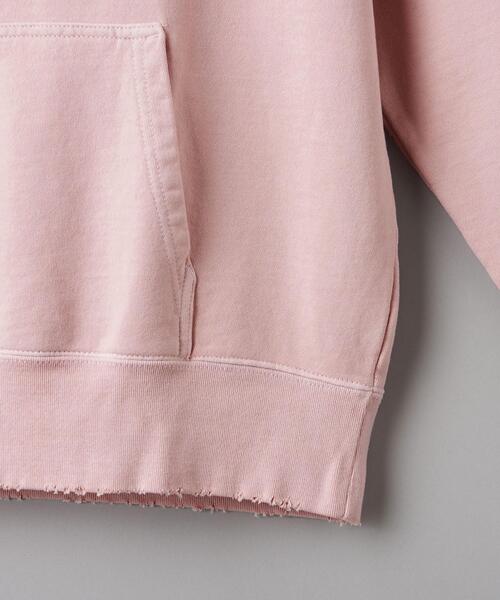 HEAR MY NAME（ヒアマイネーム）の「【別注】＜HEAR MY NAME＞ダメージスウェットフーディー（スウェット・レディース・ダークグレー/ライトピンク/ケリー・FREE）」の16枚目の写真