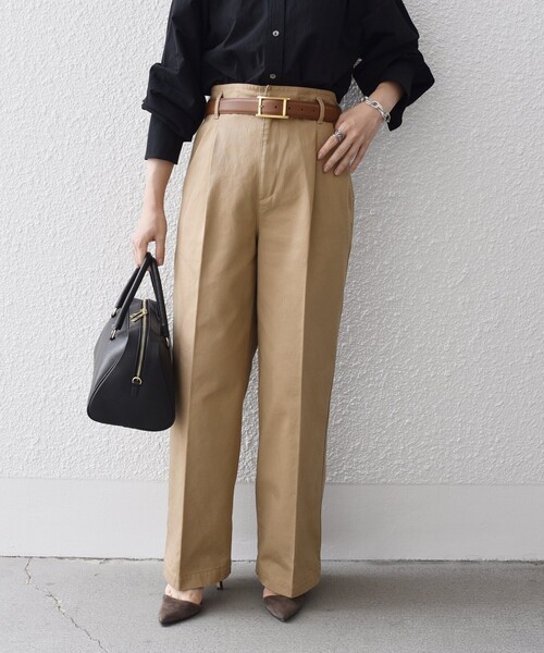 SHIPS(シップス)の「*〈手洗い可能〉タックチノパン◆(チノパンツ・レディース・ベージュ/ネイビー/オリーブ・SMALL/MEDIUM/LARGE)」の17枚目の写真