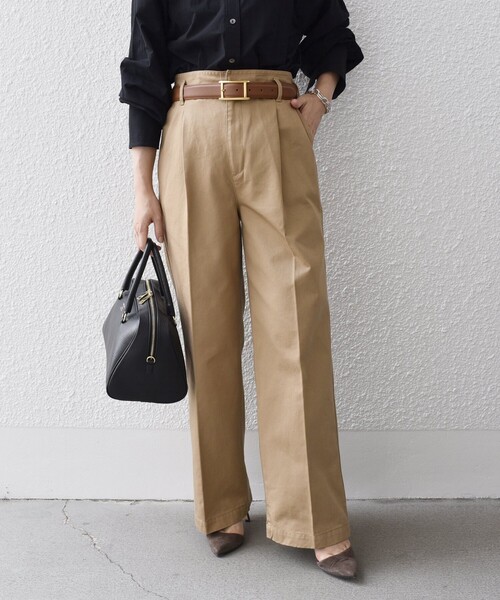 SHIPS(シップス)の「*〈手洗い可能〉タックチノパン◆(チノパンツ・レディース・ベージュ/ネイビー/オリーブ・SMALL/MEDIUM/LARGE)」の18枚目の写真