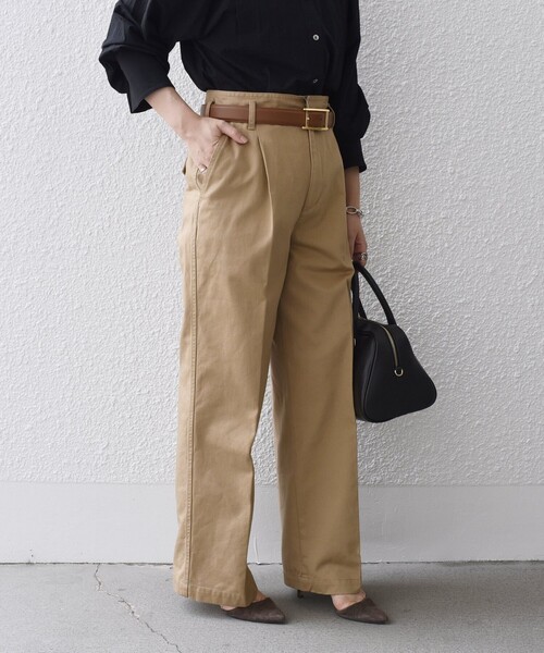 SHIPS(シップス)の「*〈手洗い可能〉タックチノパン◆(チノパンツ・レディース・ベージュ/ネイビー/オリーブ・SMALL/MEDIUM/LARGE)」の21枚目の写真