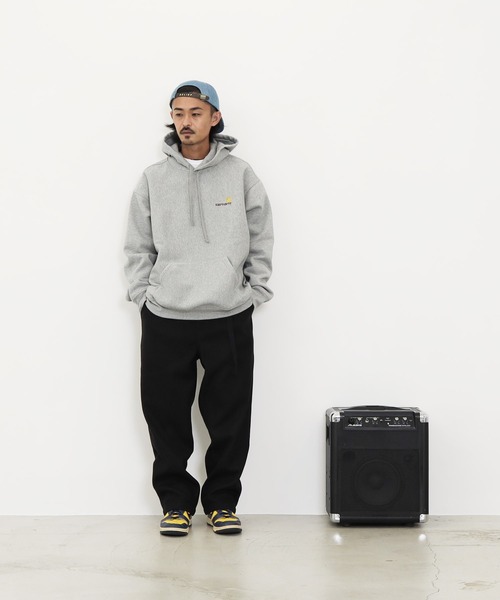 Carhartt WIP（カーハートダブリューアイピー）の「Carhartt WIP / カーハートWIP Hooded American Script Sweat アメリカン スクリプト 裏起毛 スウェット パーカー（パーカー・メンズ・ブラック/杢グレー・MEDIUM/LARGE/X-LARGE）」の12枚目の写真