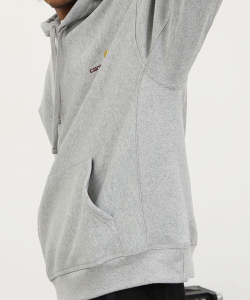 Carhartt WIP（カーハートダブリューアイピー）の「Carhartt WIP / カーハートWIP Hooded American Script Sweat アメリカン スクリプト 裏起毛 スウェット パーカー（パーカー・メンズ・ブラック/杢グレー・MEDIUM/LARGE/X-LARGE）」の16枚目の写真