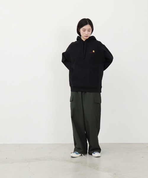 Carhartt WIP（カーハートダブリューアイピー）の「Carhartt WIP / カーハートWIP Hooded American Script Sweat アメリカン スクリプト 裏起毛 スウェット パーカー（パーカー・メンズ・ブラック/杢グレー・MEDIUM/LARGE/X-LARGE）」の8枚目の写真