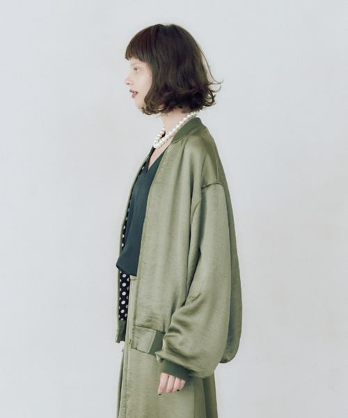 manana suerte(マニャーナスエルテ)の「ヴィンテージサテンブルゾン(ブルゾン・レディース・ブラック/カーキ/ピンク・FREE)」の11枚目の写真