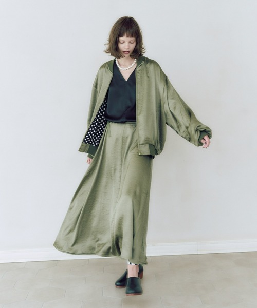 manana suerte(マニャーナスエルテ)の「ヴィンテージサテンブルゾン(ブルゾン・レディース・ブラック/カーキ/ピンク・FREE)」の14枚目の写真