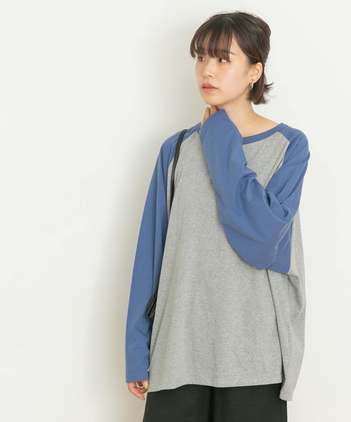 UR Lab.(アーバンリサーチラボ)の「ラグランビッグTシャツ(Tシャツ/カットソー・レディース・ブラック系その他/グリーン系その他/ブルー系その他/レッド系その他・FREE)」の1枚目の写真