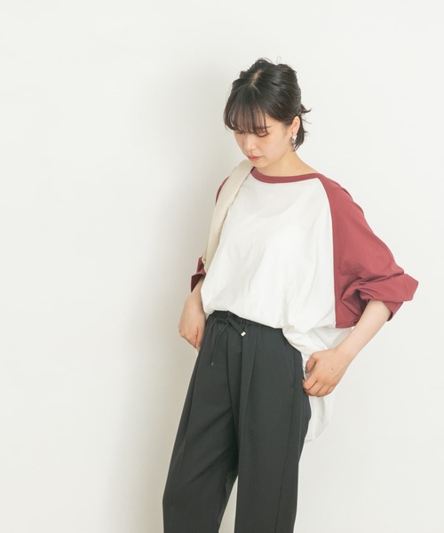 UR Lab.(アーバンリサーチラボ)の「ラグランビッグTシャツ(Tシャツ/カットソー・レディース・ブラック系その他/グリーン系その他/ブルー系その他/レッド系その他・FREE)」の5枚目の写真