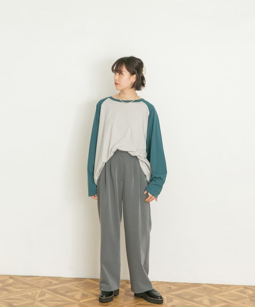 UR Lab.(アーバンリサーチラボ)の「ラグランビッグTシャツ(Tシャツ/カットソー・レディース・ブラック系その他/グリーン系その他/ブルー系その他/レッド系その他・FREE)」の12枚目の写真