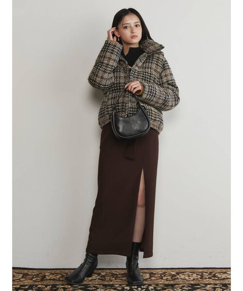 MURUA（ムルーア）の「ツイードショートエアコンダウン（ダウンジャケット/コート・レディース・その他1/ブラック・FREE）」の4枚目の写真