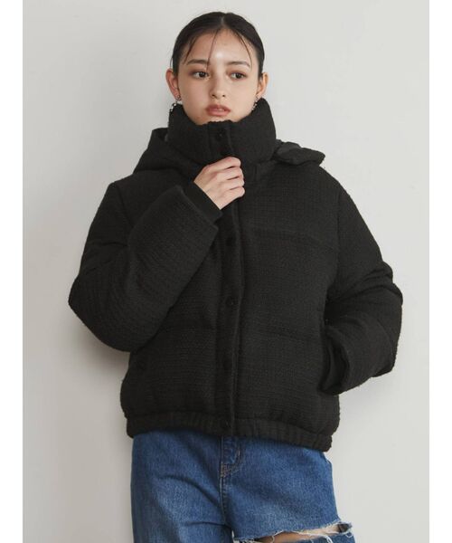 MURUA（ムルーア）の「ツイードショートエアコンダウン（ダウンジャケット/コート・レディース・その他1/ブラック・FREE）」の6枚目の写真